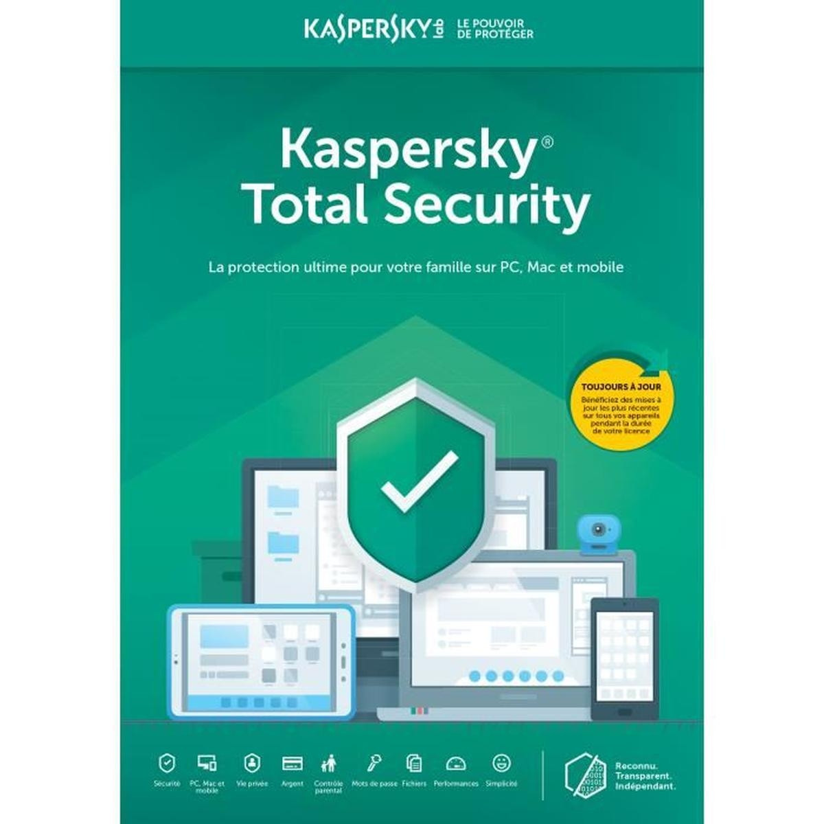 ANTIVIRUS KASPERSKY TOTAL SECURITY 2019 5POSTE/1AN