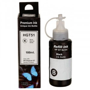 BOUTEILLE D'ENCRE ADAPTABLE HP HGT51 90ML NOIR