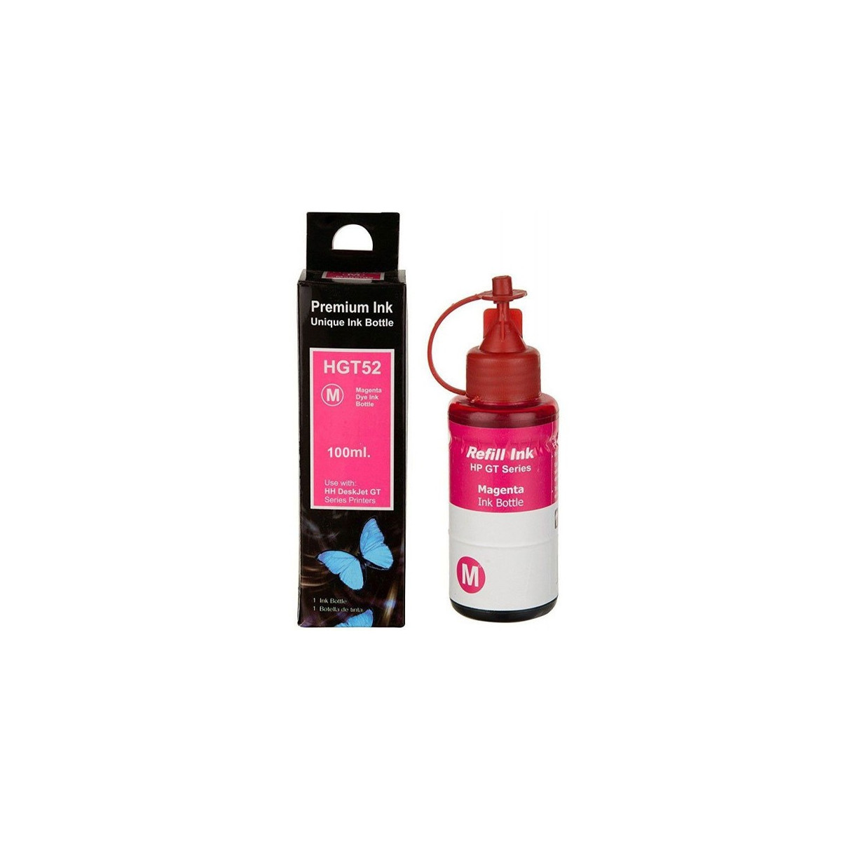 BOUTEILLE D'ENCRE ADAPTABLE HP HGT52 - 100 ML - MAGENTA