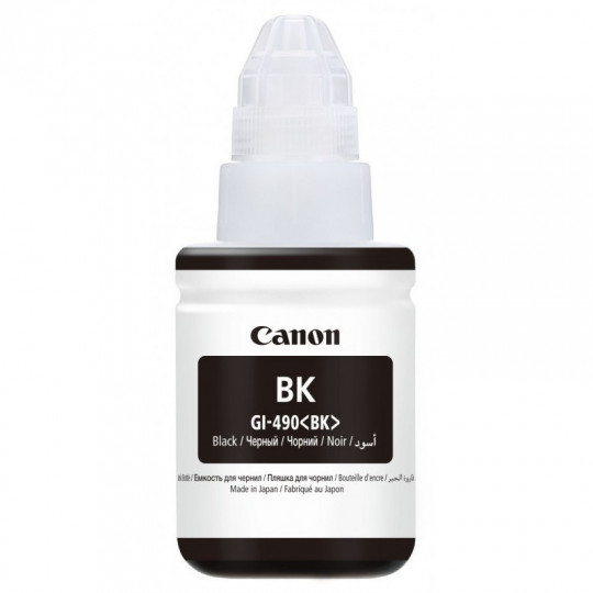 BOUTEILLE D'ENCRE ORIGINAL CANON GI-490 135ML NOIR