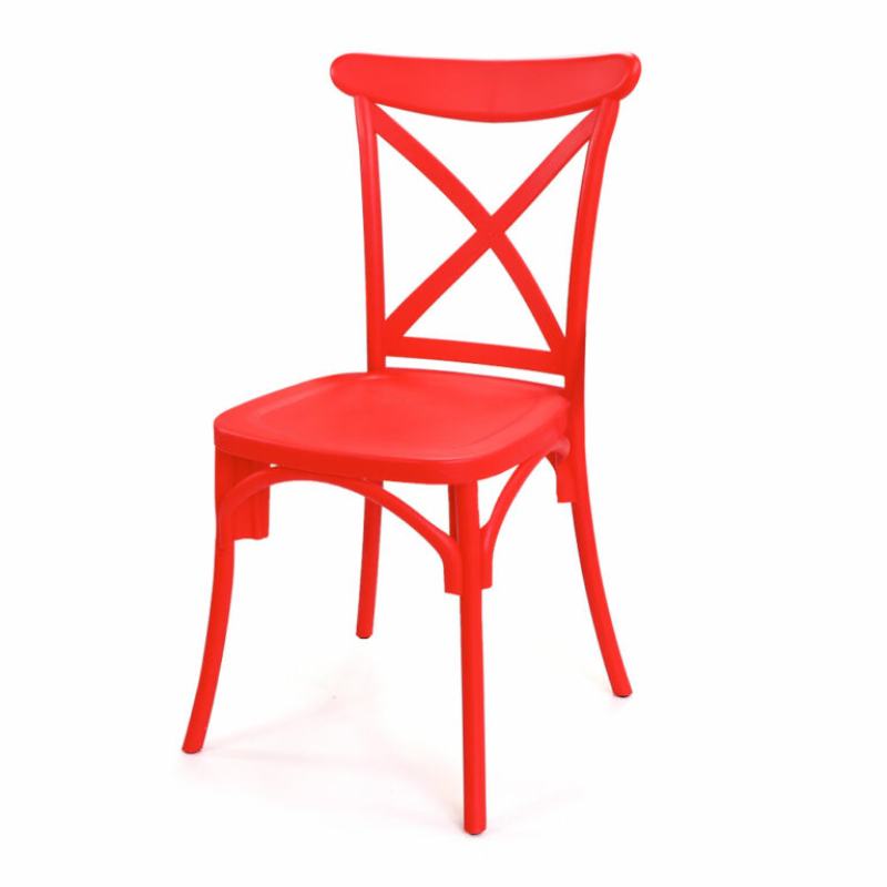 CHAISE BROOKLYN PLASTIQUE ROUGE