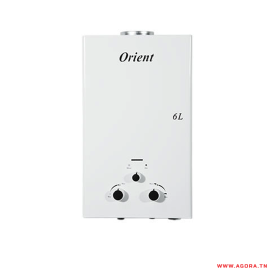 CHAUFFE EAU À GAZ NATUREL ORIENT 6 LITRES | BLANC | Agora.tn