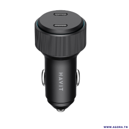 CHARGEUR ALLUME CIGARE ALUMINIUM HAVIT CC2014 DUAL USB-C PD30W+PD30W | Agora.tn