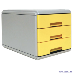MINI BLOC DE 3 TIROIRS ARDA - JAUNE PASTEL | Agora.tn