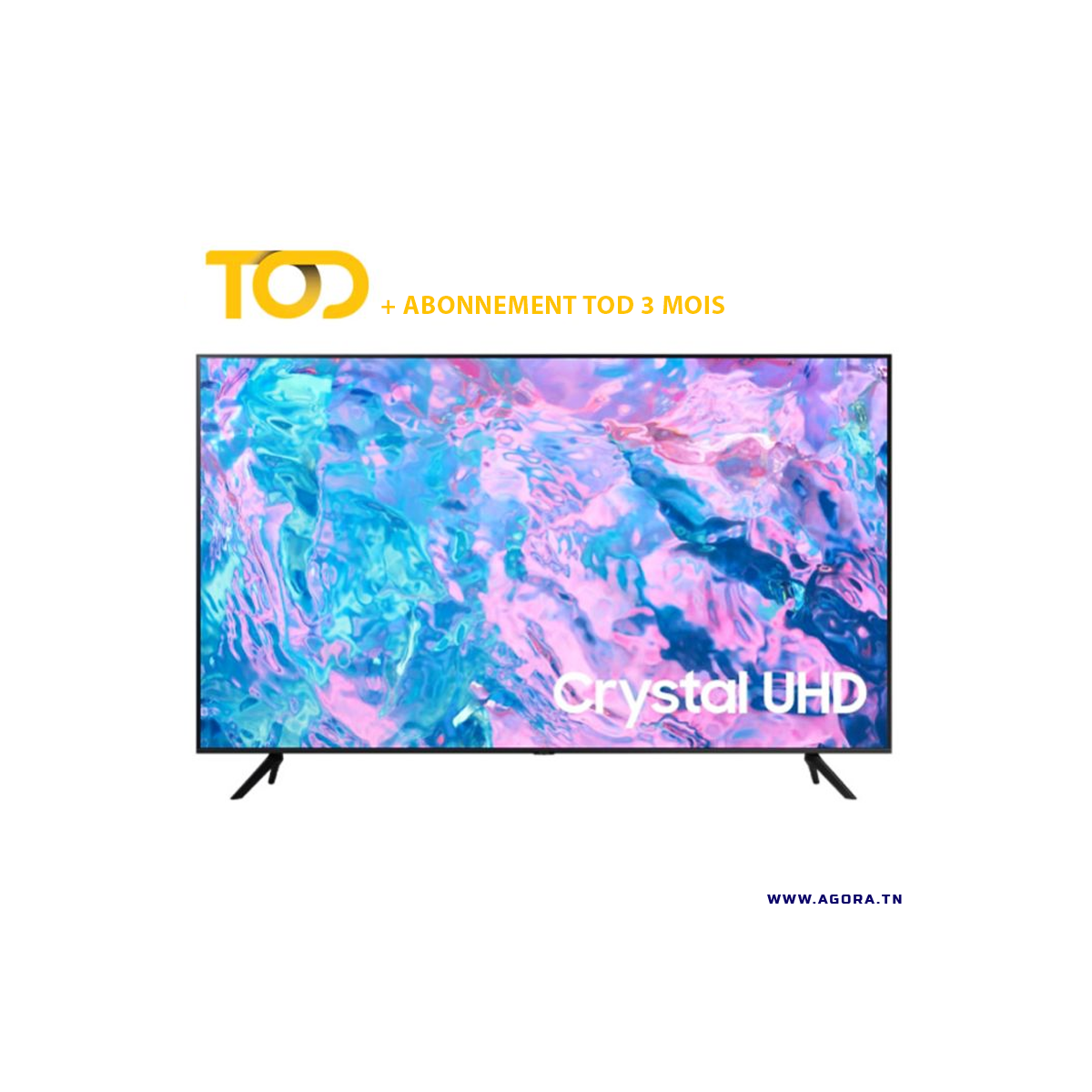 TV SAMSUNG 65'' SMART CU7000 CRYSTAL UHD 4K (2023) + ABONNEMENT TOD 3 MOIS