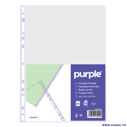 PAQUET DE 20 POCHETTES PERFOREES OFFICE PLAST EN PP | 50 MICRONS