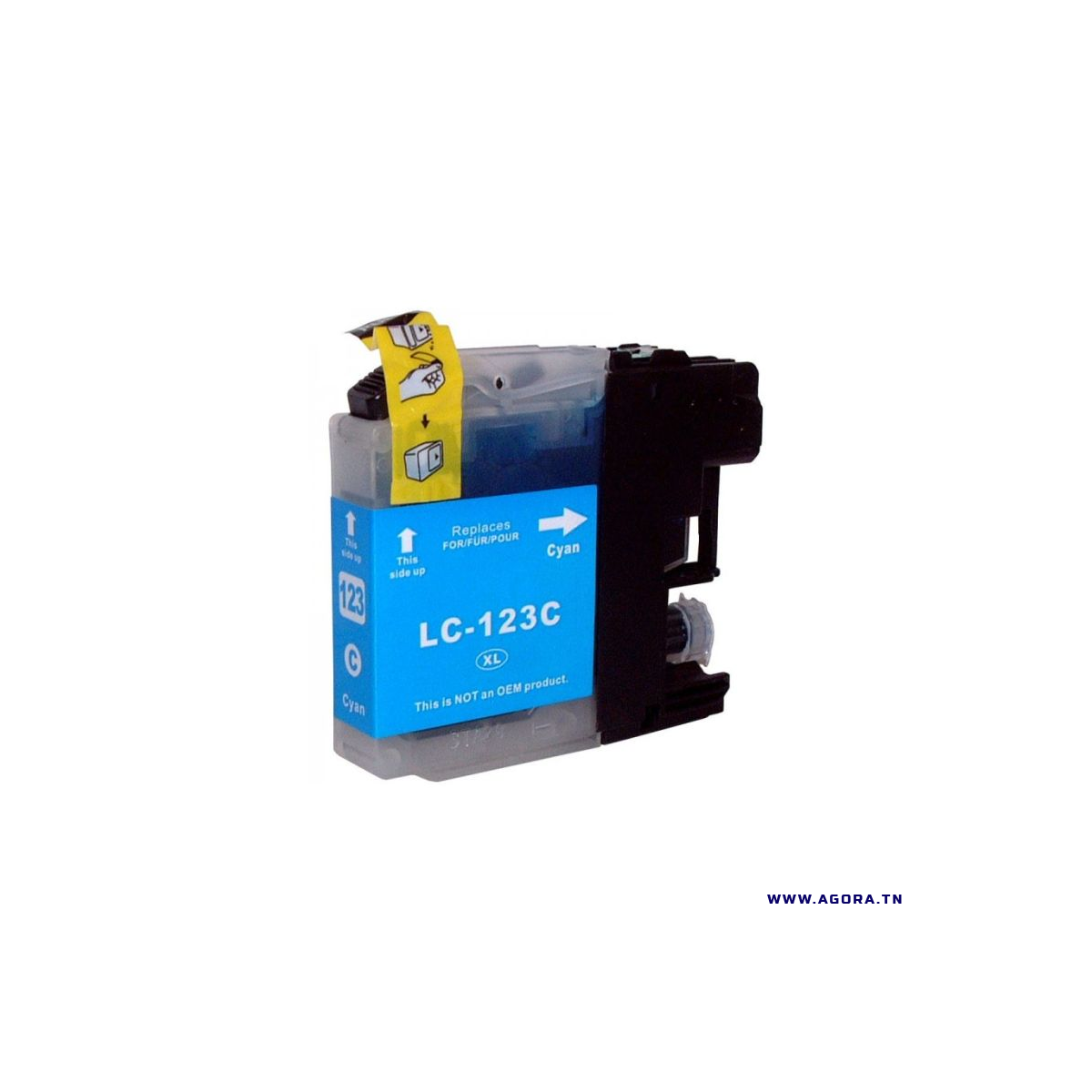 CARTOUCHE ADAPTABLE BROTHER LC123C CYAN | Agora.tn