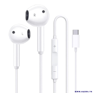 OREILLETTE FILAIRE TYPE-C BR09 BLANC | Agora.tn