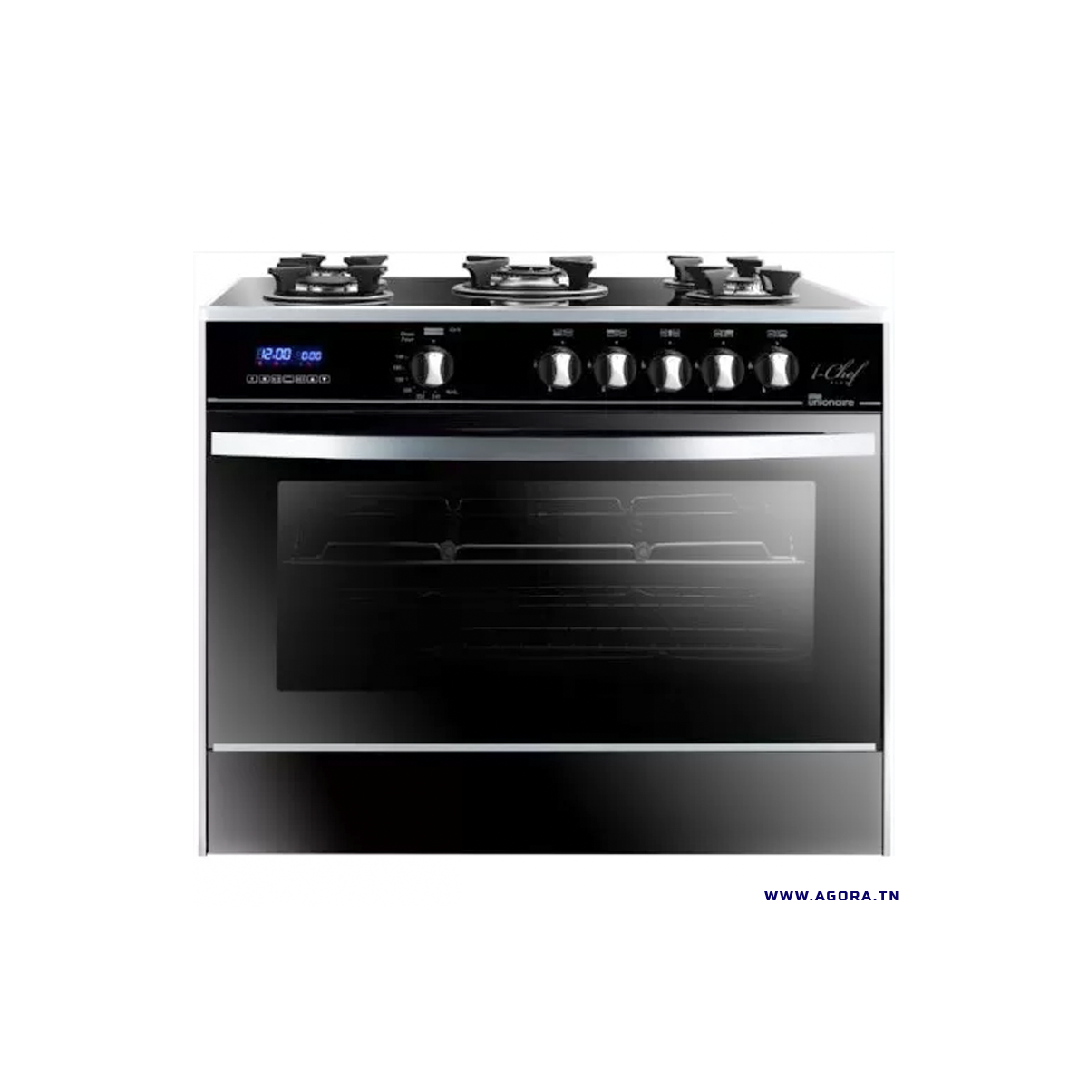 CUISINIÈRE À GAZ UNIONAIRE 5 FEUX 90CM NOIR