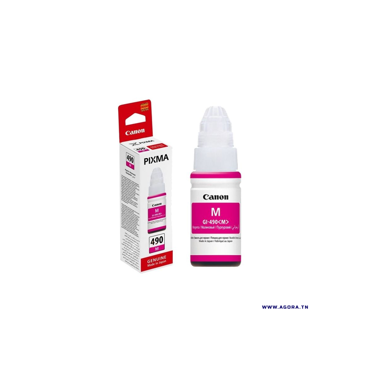 BOUTEILLE D'ENCRE ORIGINAL CANON GI-490-M 70ML MAGENTA