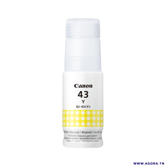 BOUTEILLE D'ENCRE ORIGINAL CANON GI-43 60ML JAUNE
