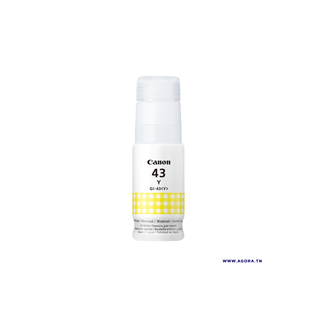 BOUTEILLE D'ENCRE ORIGINAL CANON GI-43 60ML JAUNE