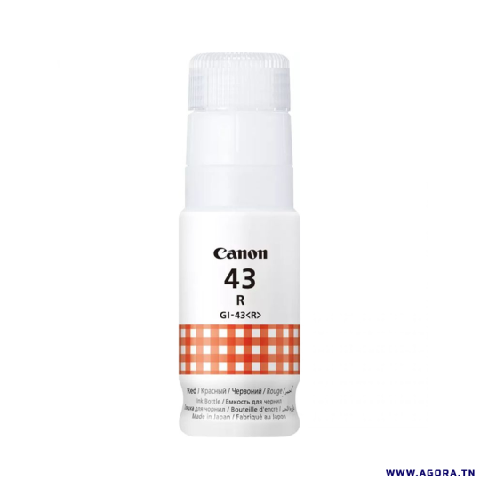 BOUTEILLE D'ENCRE ORIGINAL CANON GI-43 60ML ROUGE