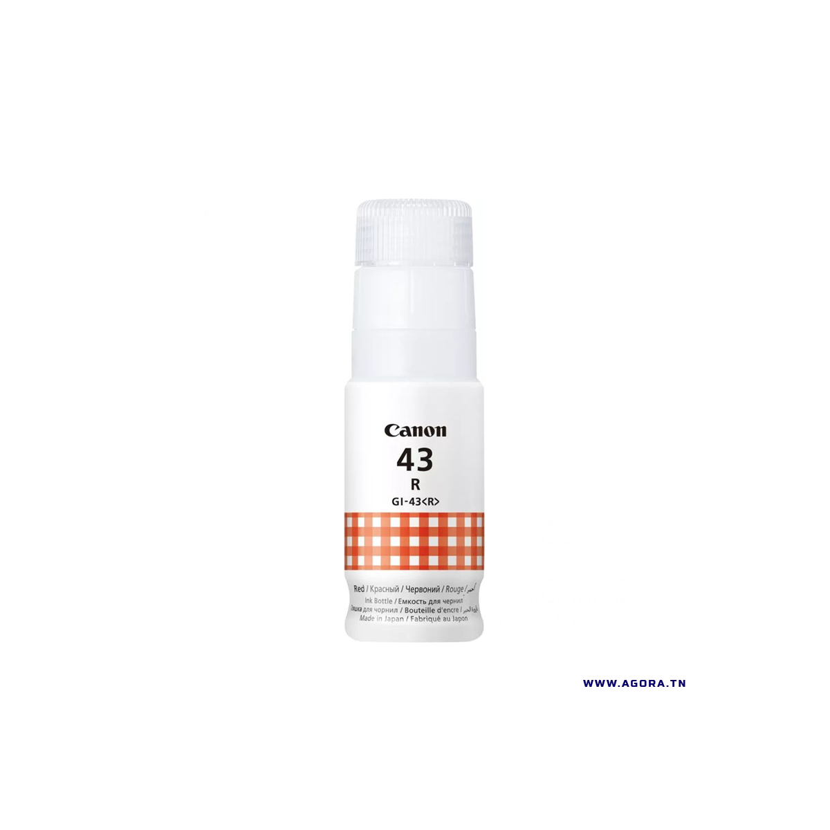 BOUTEILLE D'ENCRE ORIGINAL CANON GI-43 60ML ROUGE