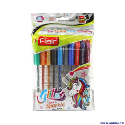 POCHETTE DE 12 STYLOS GEL PEN GLITTERY XTRA SPARKLE FLAIR | Agora.tn