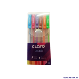 POCHETTE 6 DE STYLOS A BILLE TECHNIK CLARO | Agora.tn