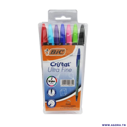 POCHETTE DE 7 STYLOS A BILLE BIC ULTRA FINE | Agora.tn