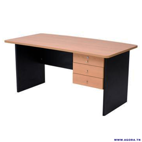 BUREAU MEL A 3 TIROIRS L140 X P80 X H73 CM | Agora.tn