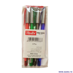 POCHETTE DE 4 STYLOS A BILLE TOW TONE MONTEX | Agora.tn
