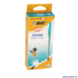 PAQUET DE 12 STYLOS A BILLE BIC CRISTAL ULTRA FINE BLEU Ciel | Agora.tn