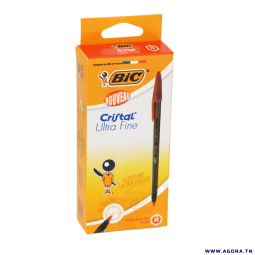 PAQUET DE 12 STYLOS A BILLE BIC CRISTAL ULTRA FINE ROUGE | AGORA.TN