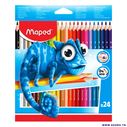 PAQUET DE 24 CRAYONS MAPED COULEUR | Agora.tn