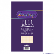 BLOC MILLIMETRIE 100 FEUILLES 64G GM ZEPHYR YAMAMA 0003232