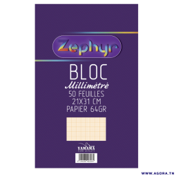 BLOC MILLIMETRIE 50 FEUILLES 64G GM ZEPHYR YAMAMA 0040974