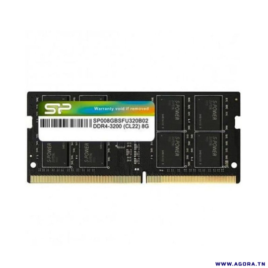 BARRETTE MEMOIRE 8GO DDR4 3200 MHZ SILICON POWER CL22 POUR PORTABLE