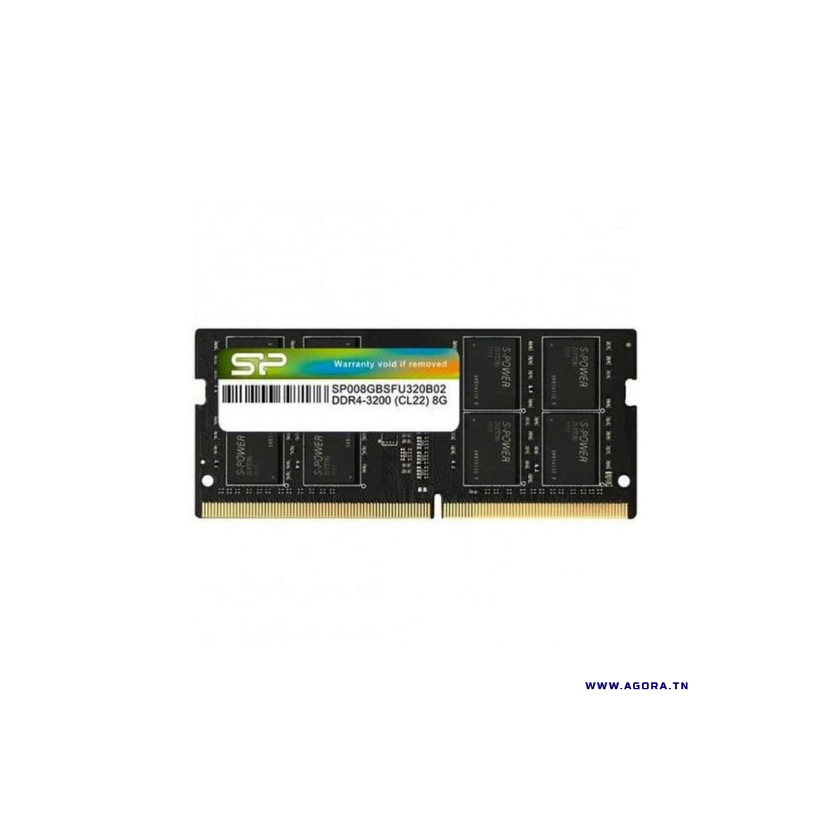 BARRETTE MEMOIRE 8GO DDR4 3200 MHZ SILICON POWER CL22 POUR PORTABLE