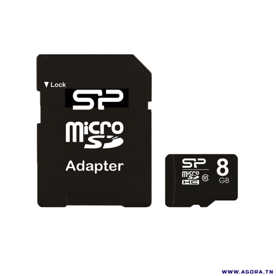 CARTE MEMOIRE SILICON POWER 8 GB SP008GBSTH010V10SP  | Agora.tn