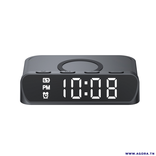 STATION DE CHARGE SANS FIL AVEC REVEIL D'ALARME HAVIT W3031 NOIR