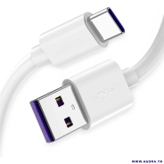 CABLE SMARTPHONE USB TYPE C 1M 5A BLANC