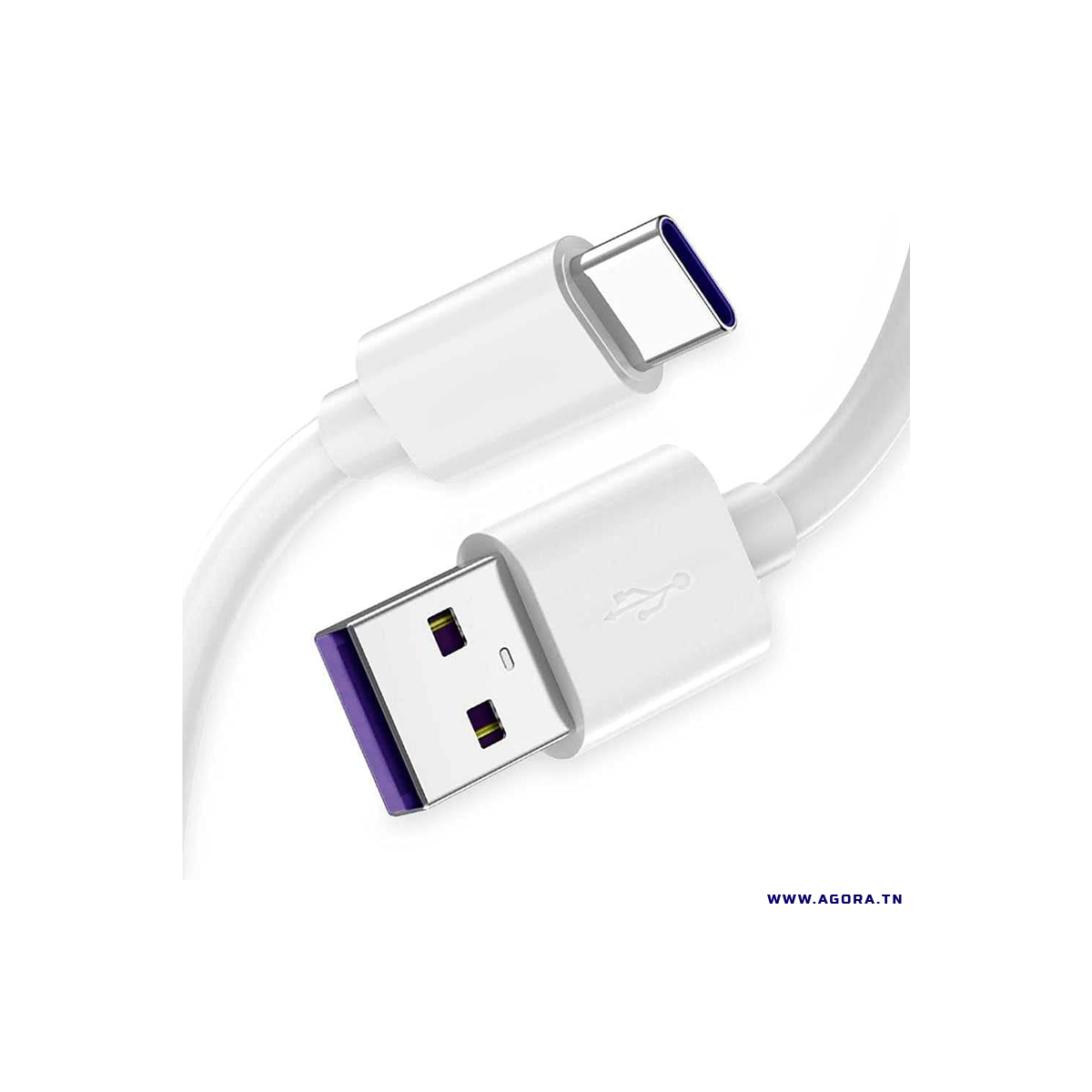 CABLE SMARTPHONE USB TYPE C 1M 5A BLANC CABLE SMARTPHONE USB TYPE C 1M 5A BLANC