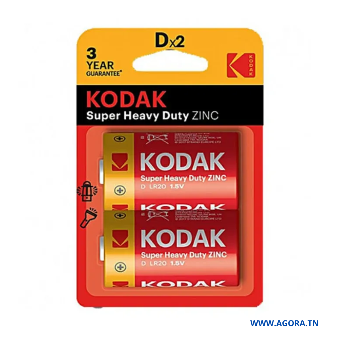 PILE KODAK MAX ALKALINE R20 B2 0309107