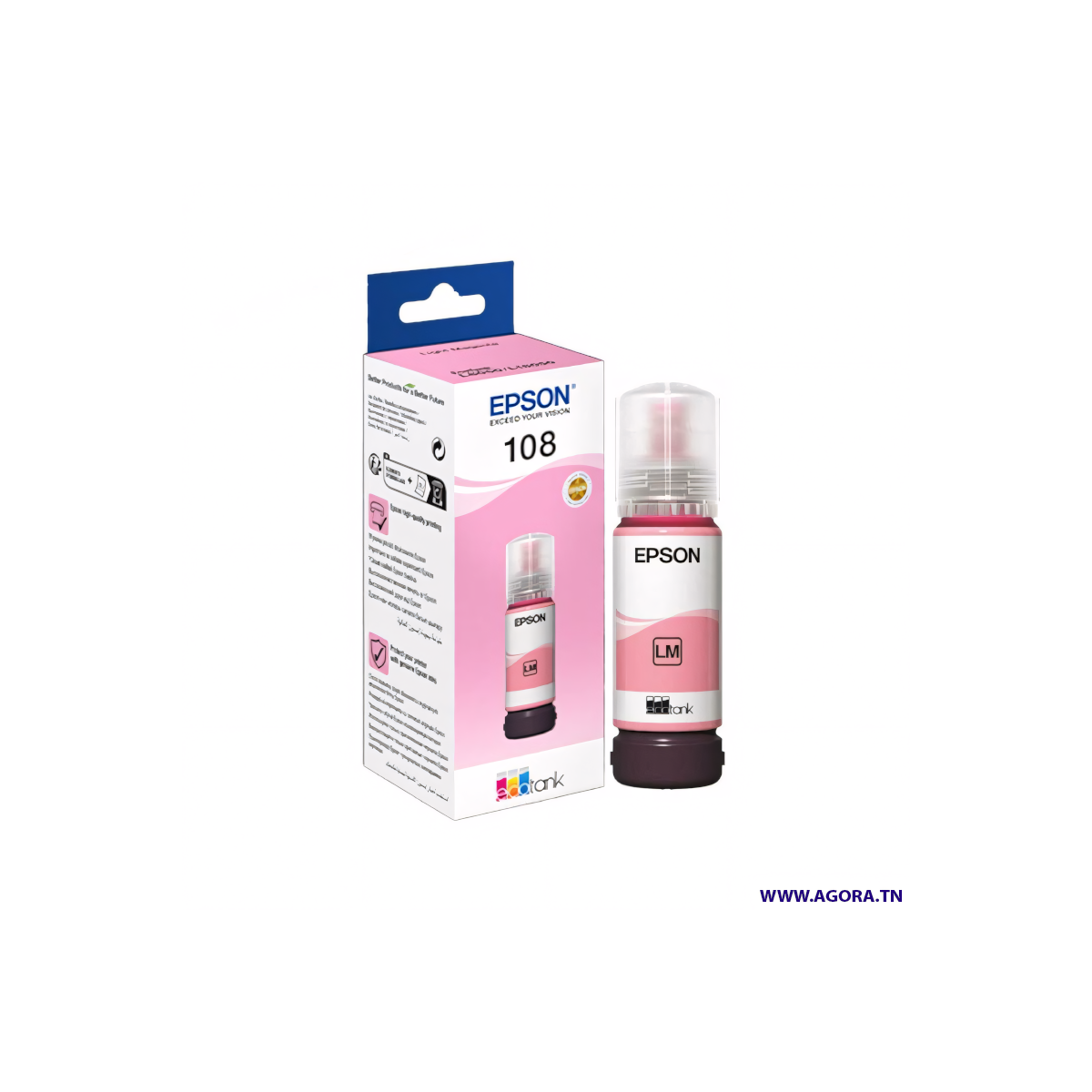 BOUTEILLE D'ENCRE ORIGINAL EPSON 108 70ML LIGHT MAGENTA