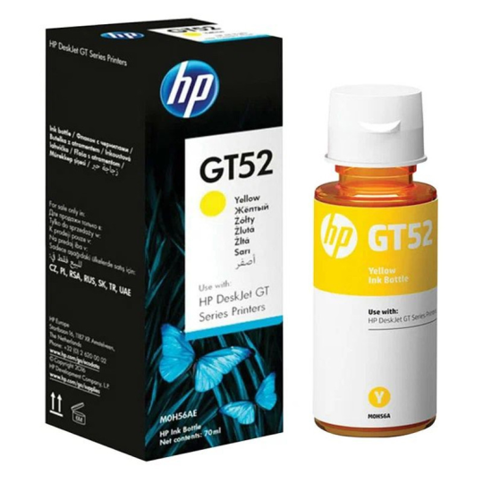 BOUTEILLE D'ENCRE ORIGINAL HP GT52 70ML JAUNE