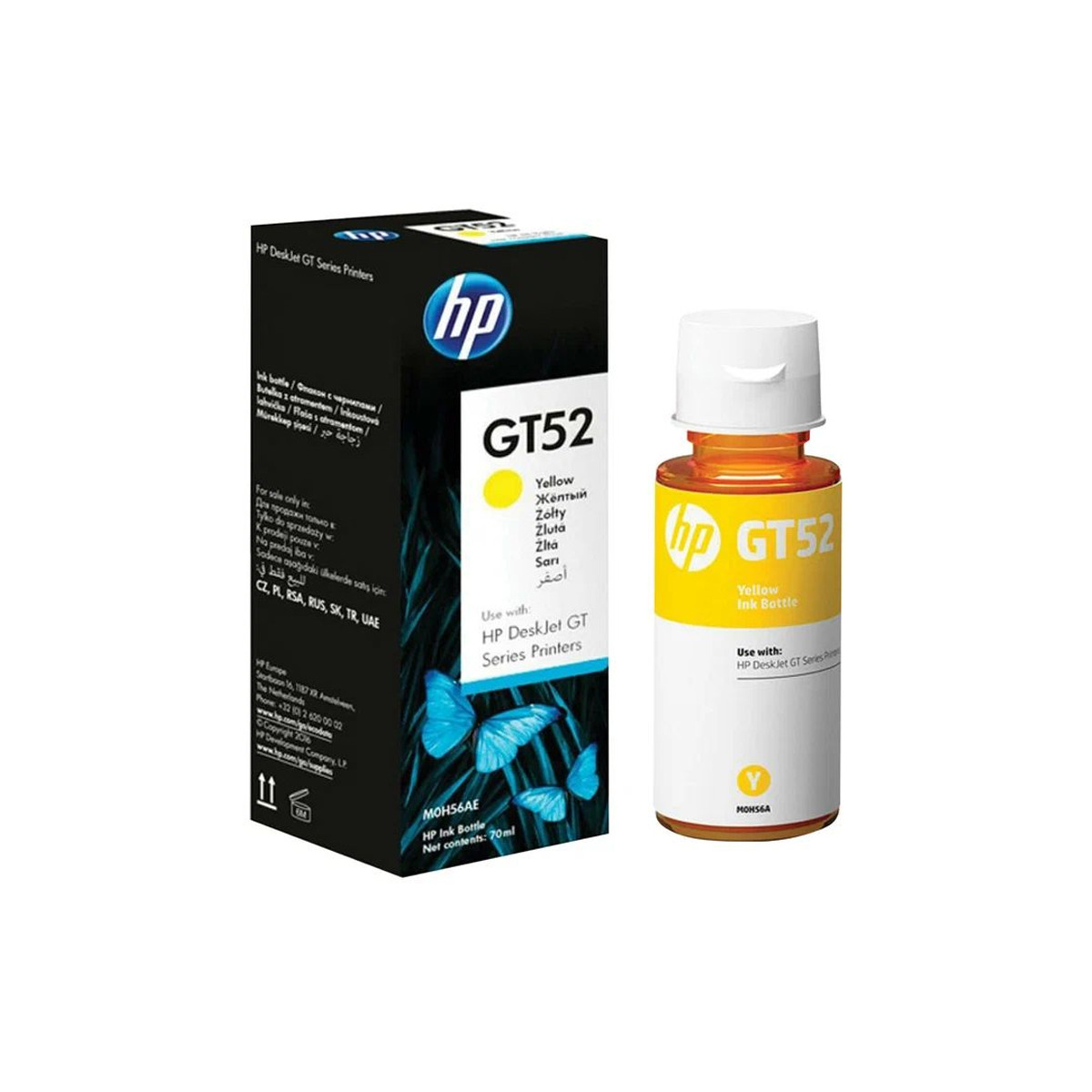 BOUTEILLE D'ENCRE ORIGINAL HP GT52 70ML JAUNE