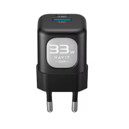 TETE CHARGEUR HAVIT GAN FAST CHARGER HV-UC230 DUAL USB-C 33W+USB-A30W