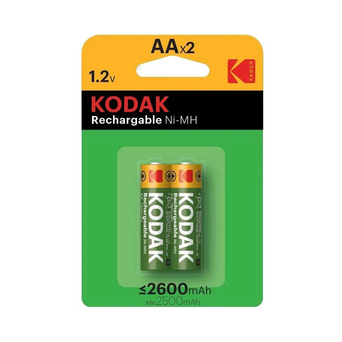 PILE KODAK RECHARGEABLES Ni-Mh A 2600 MAH AA B2