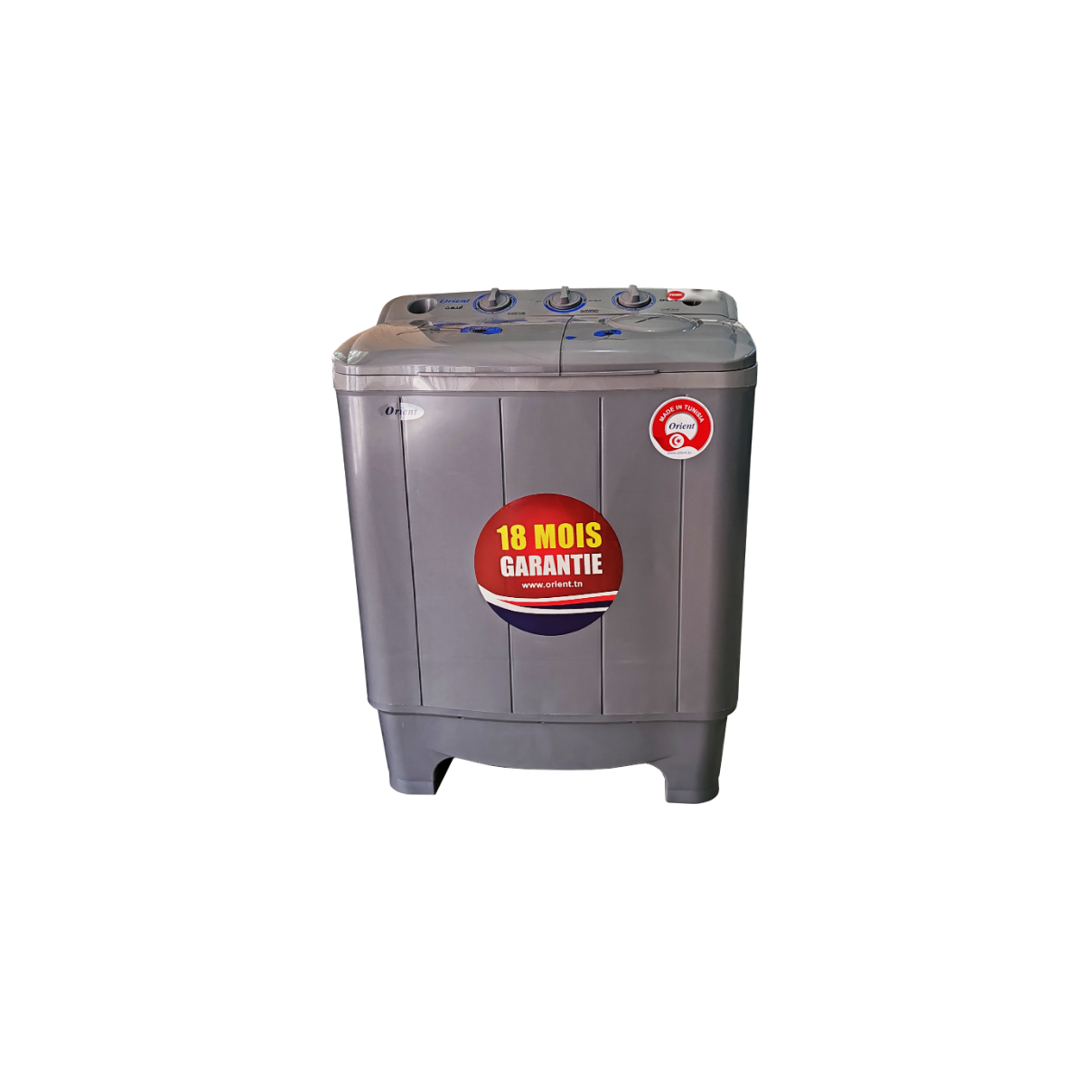 MACHINE À LAVER ORIENT SEMI-AUTOMATIQUE 8KG GRIS