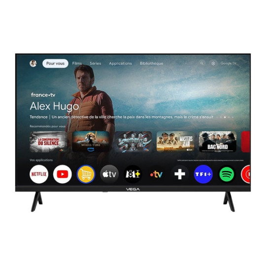 TV VEGA F1QBG 75'' QLED UHD 4K SMART GOOGLE TV AVEC RÉCEPTEUR INTÉGRÉ