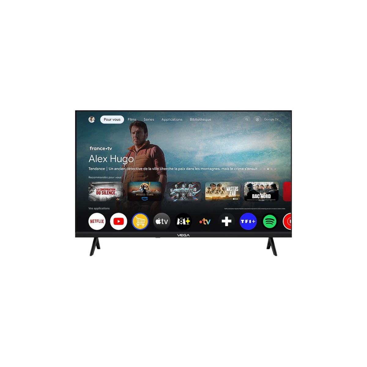 TV VEGA F1QBG 75'' QLED UHD 4K SMART GOOGLE TV AVEC RÉCEPTEUR INTÉGRÉ