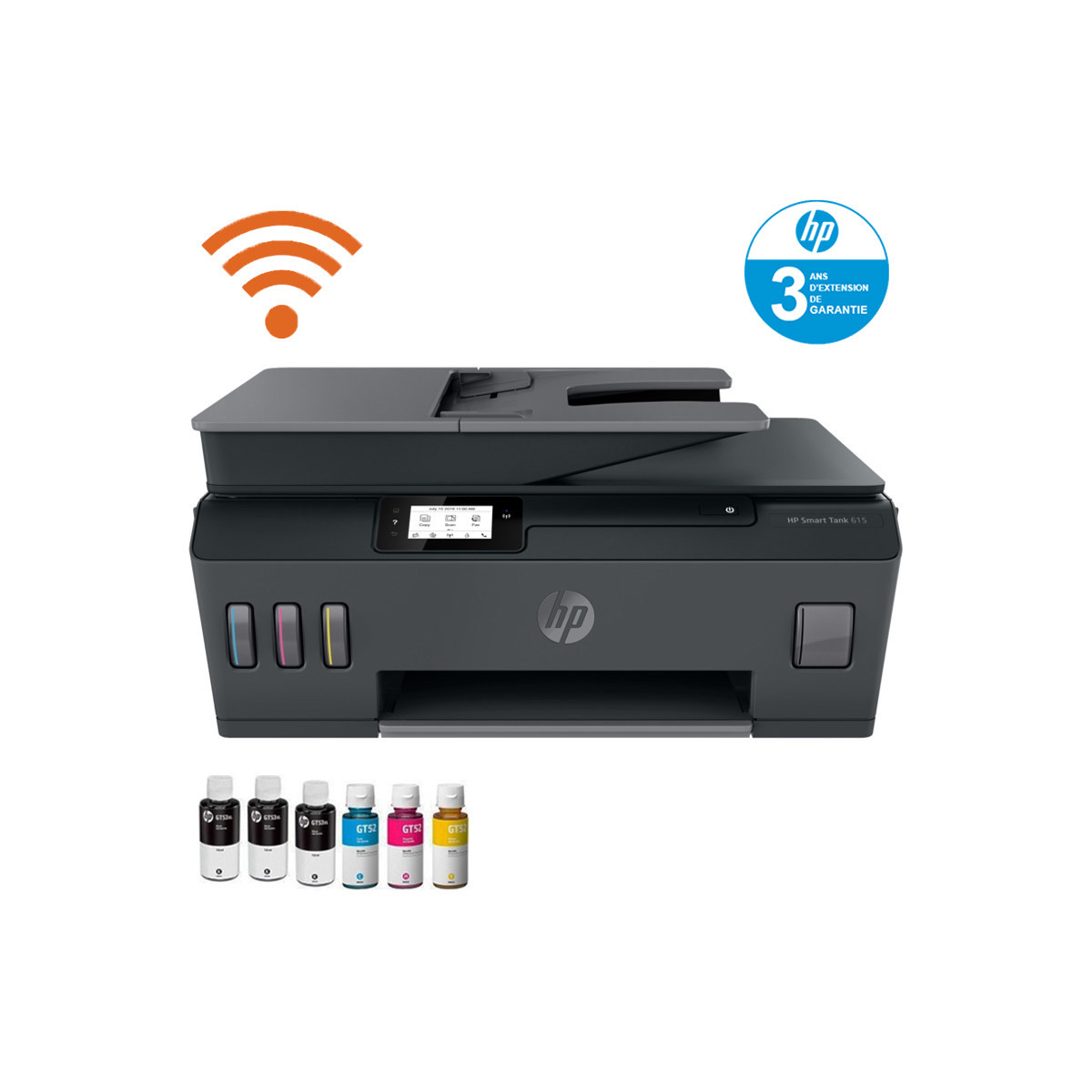 IMPRIMANTE À RÉSERVOIR INTÉGRÉ MULTIFONCTION HP SMART TANK 615 WIFI