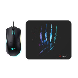 PACK COMBO SOURIS USB GAMER RGB +TAPIS SOURIS HAVIT MS1037CM