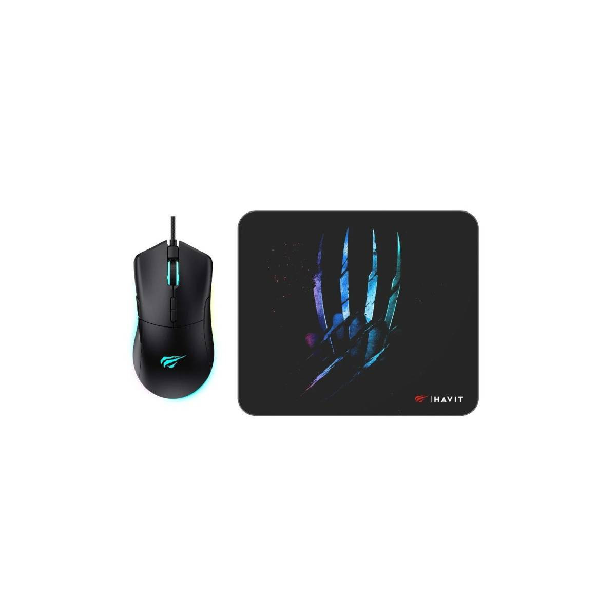 PACK COMBO SOURIS USB GAMER RGB +TAPIS SOURIS HAVIT MS1037CM