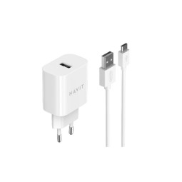CHARGEUR SECTEUR 1 PORTS USB + MICRO CABLE HAVIT HV-ST111