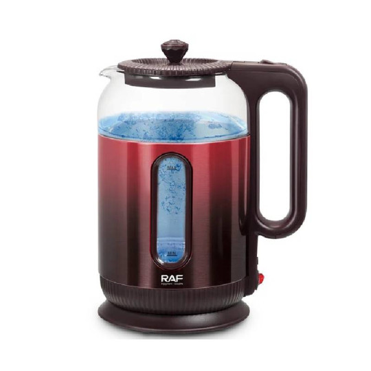 BOUILLOIRE EN VERRE RAF 2 L ROUGE