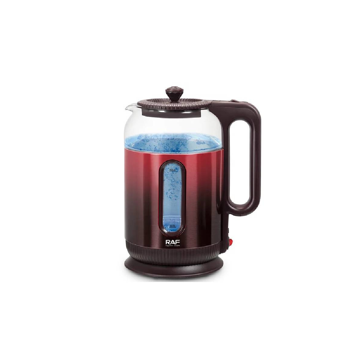 BOUILLOIRE EN VERRE RAF 2 L ROUGE